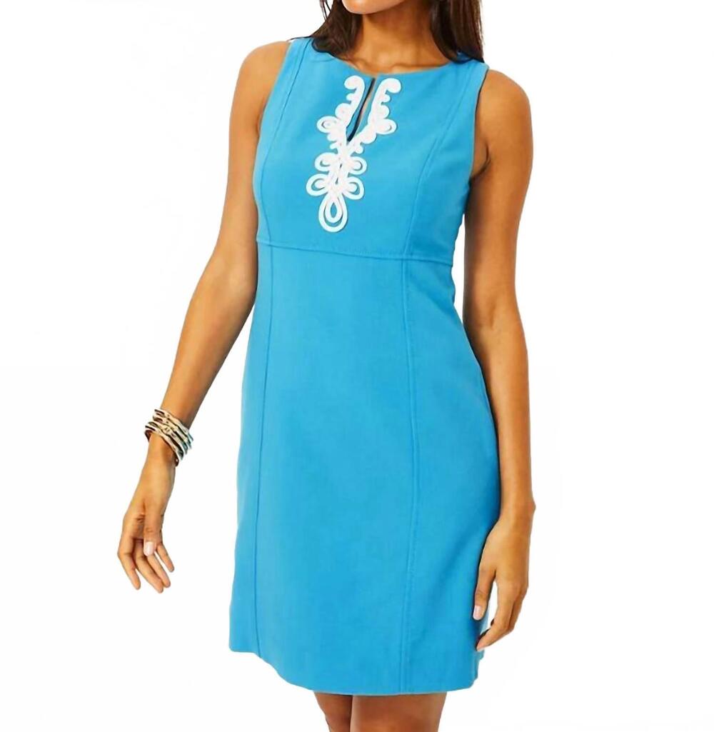 NEW LILLY PULITZER trini viscose shift dress in lunar blue